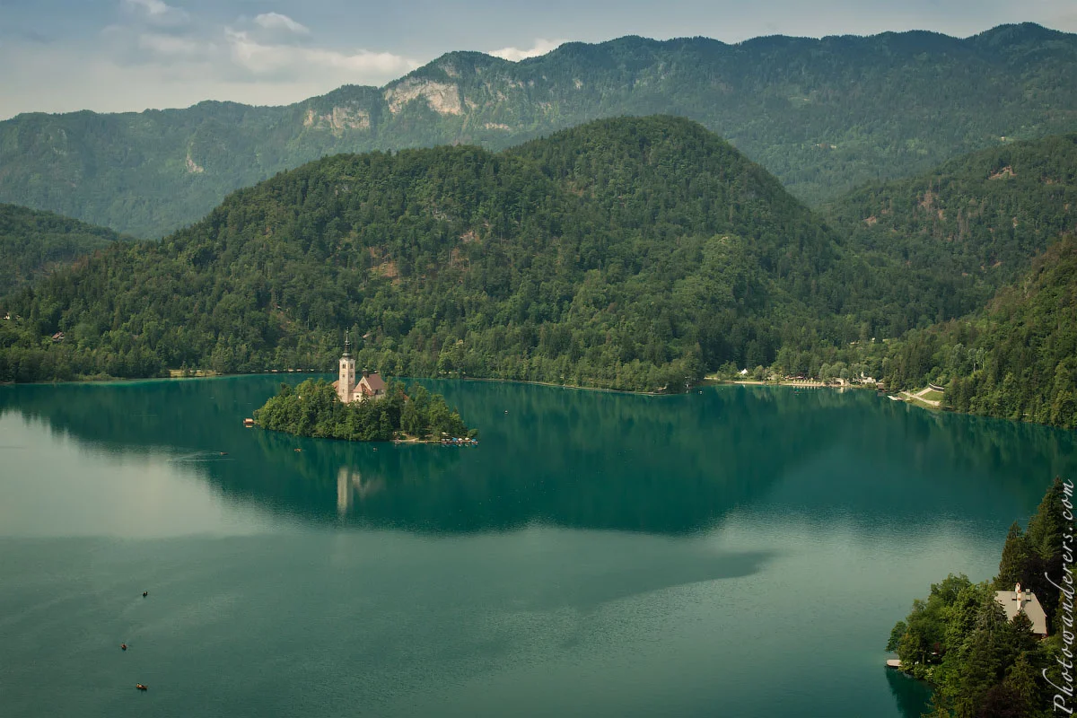 Lake Bled, Slovenia. The church on the island has been there since the 15th century.