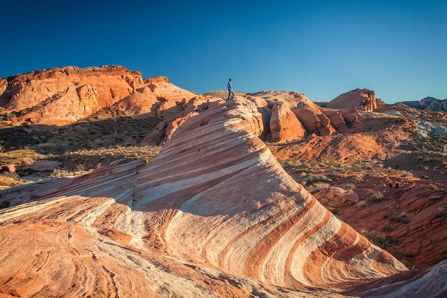 Alex on the top of the Wave in the Valley of Fire, Nevada