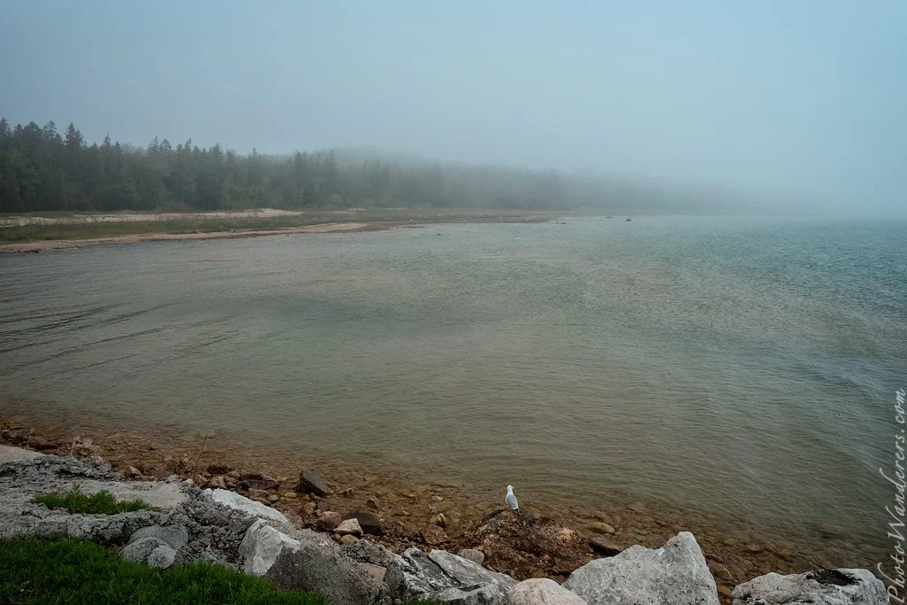 Fog over Lake Huron at dawn