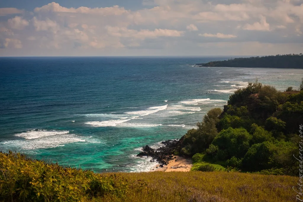 View on Kaluakai Beach from Na Aina Kai garden