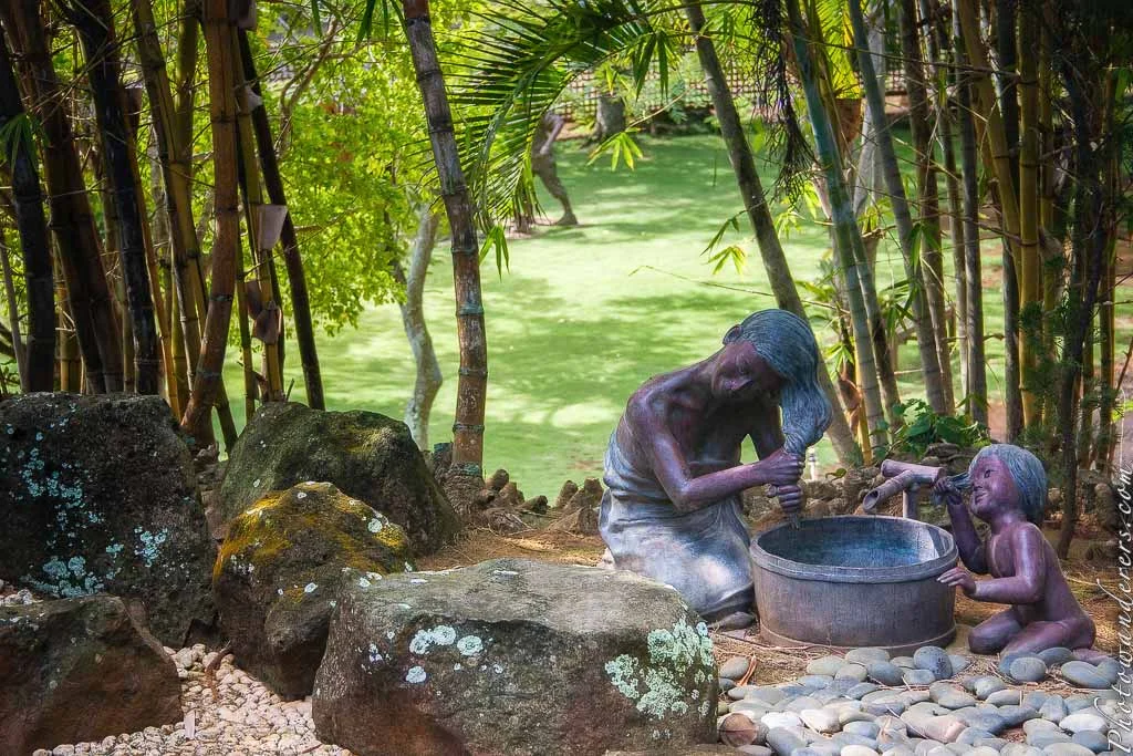 Hair washing, Japanese garden