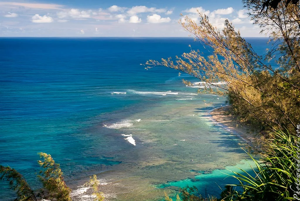 View on Ke’e Beach from Kalalau Trail