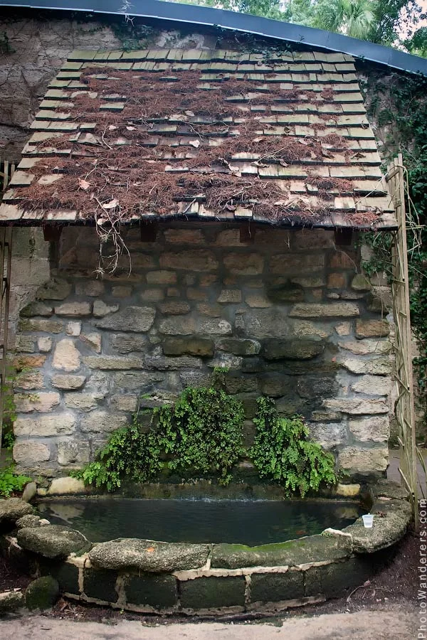 Stone spring housing at Fountain of Youth Archaeological Park St. Augustine