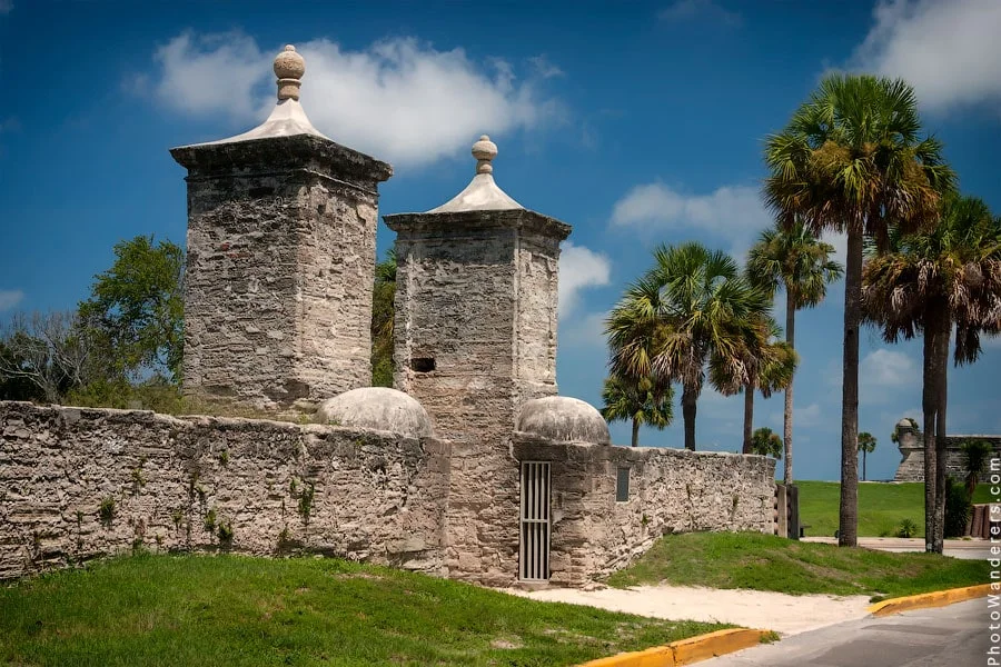 City Gate stone towers St. Augustine Florida