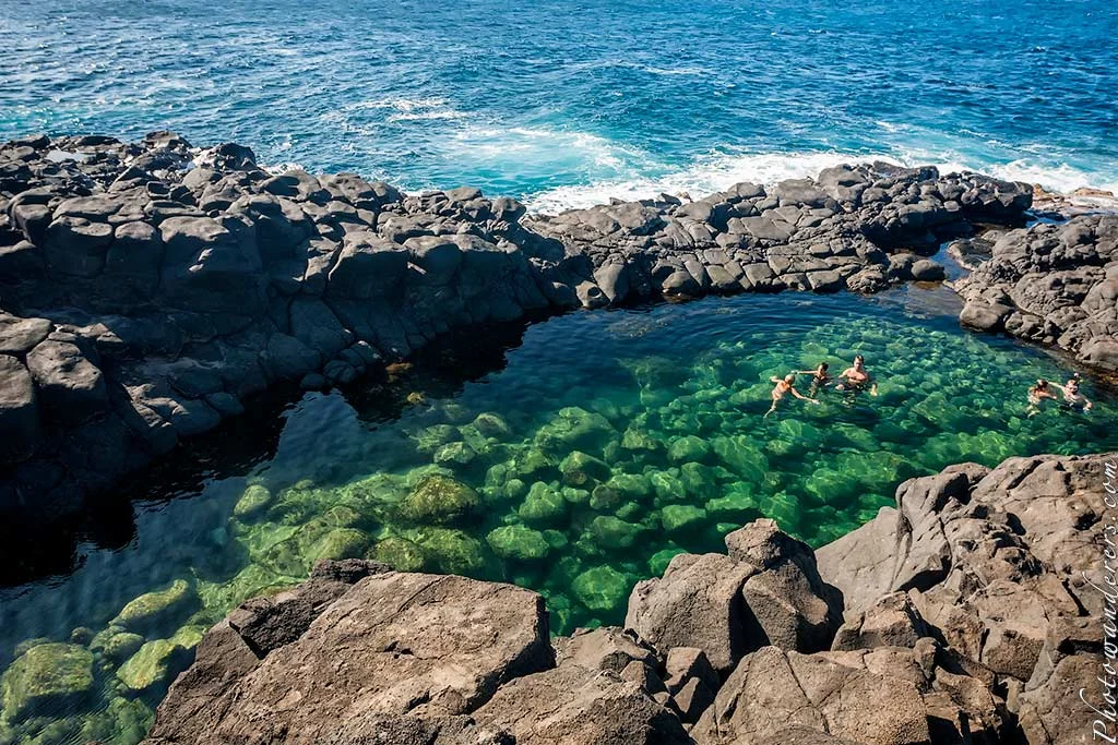 Queen's Bath — with swimmers