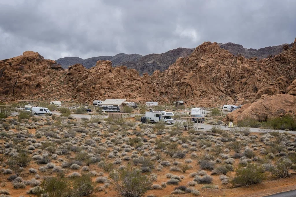 The campground at Valley of Fire