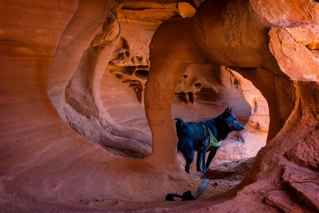 Jack standing inside Windstone Arch