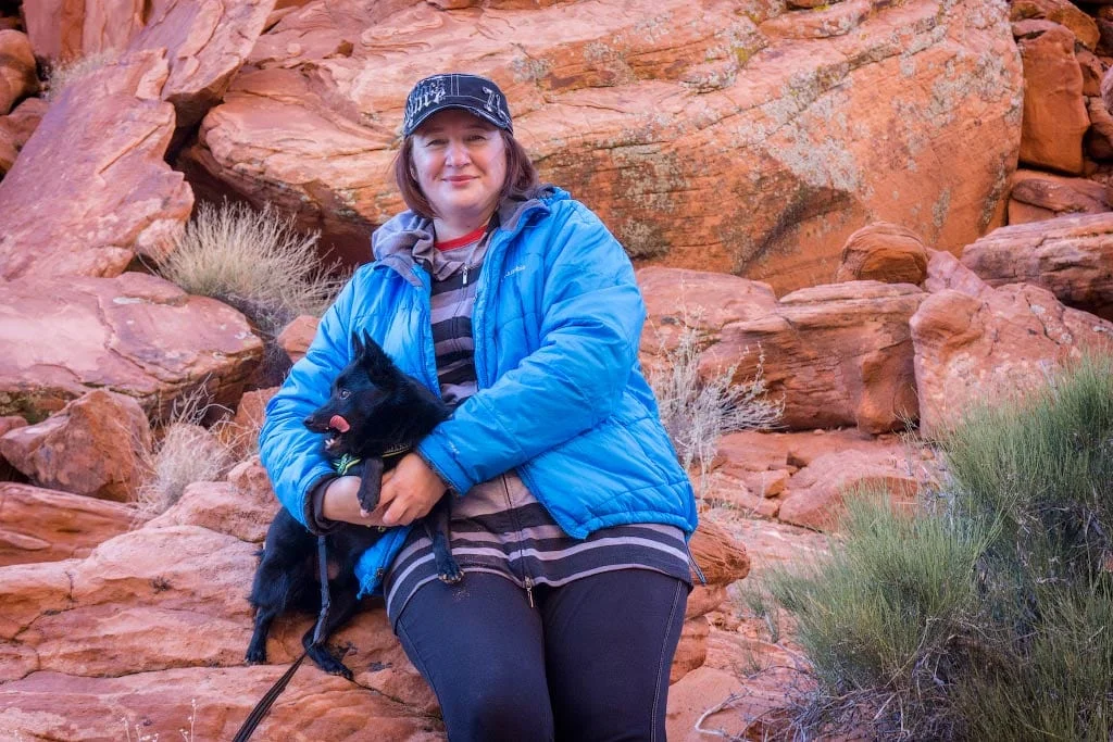 Julia and fire red rocks